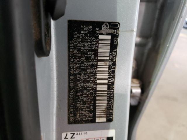 2T1KR32E36C571974 - 2006 TOYOTA COROLLA MA XR SILVER photo 12