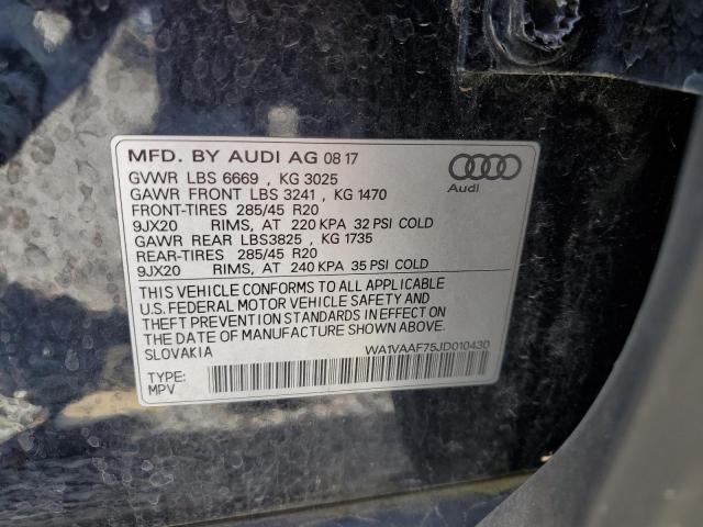 WA1VAAF75JD010430 - 2018 AUDI Q7 PRESTIGE BLACK photo 13