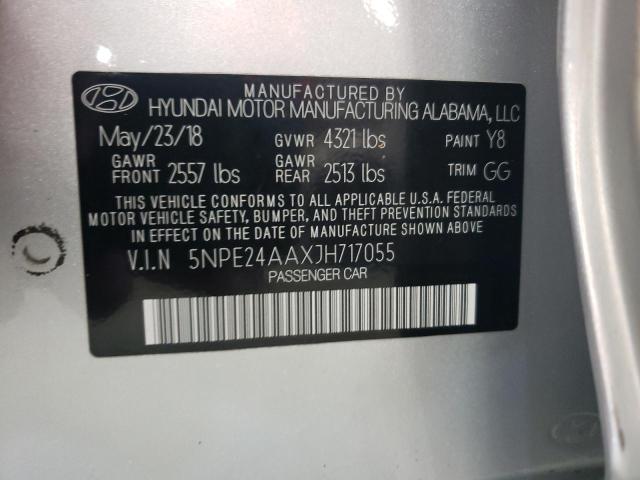 5NPE24AAXJH717055 - 2018 HYUNDAI SONATA ECO SILVER photo 12