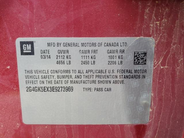 2G4GK5EX3E9273969 - 2014 BUICK REGAL 红色 照片 12