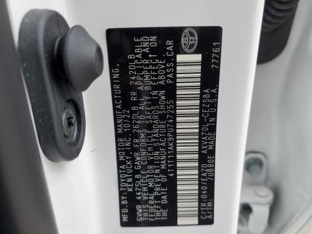 4T1T11AK9PU747255 - 2023 TOYOTA CAMRY SE NIGHT SHADE WHITE photo 12