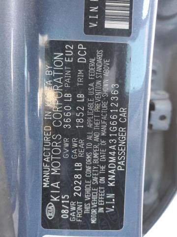 KNADM4A31G6612363 - 2016 KIA RIO LX BLUE photo 13