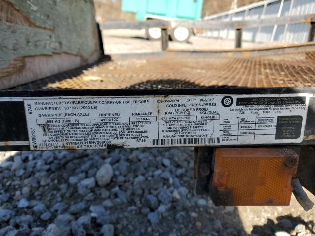 4YMBU1016HV058069 - 2017 CARR TRAILER BLACK photo 10