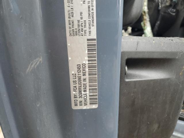 3C6MRVJG6NE112453 - 2022 RAM PROMASTER 3500 HIGH ლურჯი ფოტო 12