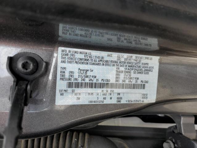 1FADP3N23EL286852 - 2014 FORD FOCUS TITANIUM GRAY photo 13