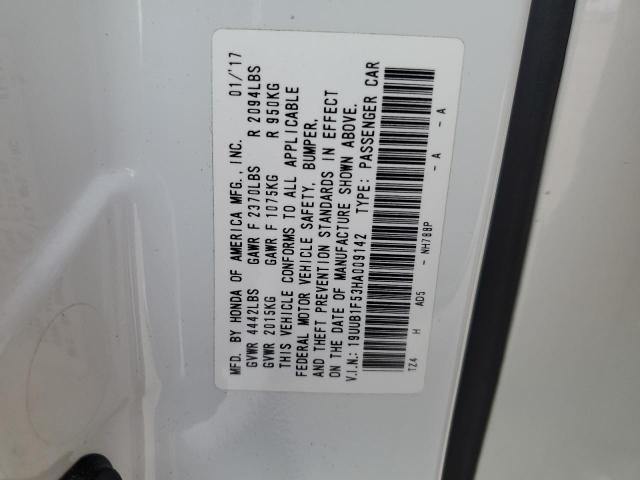 19UUB1F53HA009142 - 2017 ACURA TLX TECH WHITE photo 12