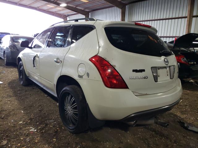 JN8AZ08T85W322127 - 2005 NISSAN MURANO SV SL WHITE photo 3