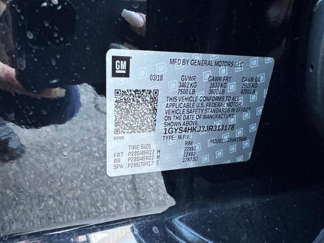 1GYS4HKJ3JR313178 - 2018 CADILLAC ESCALADE ESV LUXURY BLACK photo 10