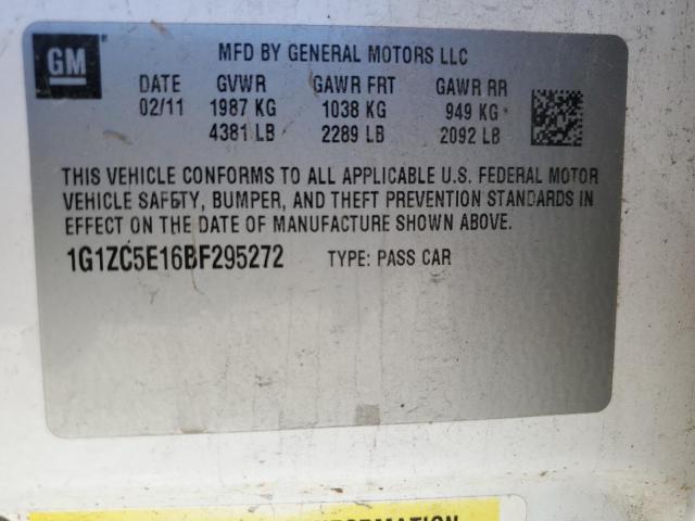 1G1ZC5E16BF295272 - 2011 CHEVROLET MALIBU 1LT 白色 照片 13