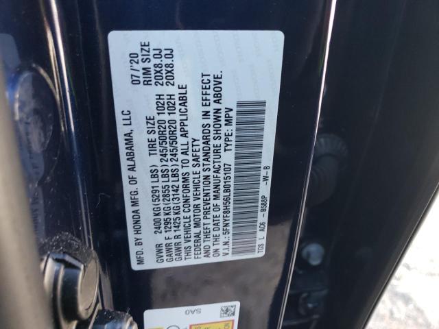 5FNYF8H56LB015107 - 2020 HONDA PASSPORT EXL Mavi foto 13