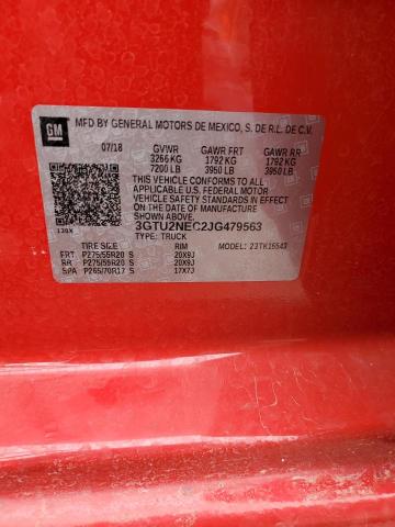 3GTU2NEC2JG479563 - 2018 GMC SIERRA K1500 SLT RED photo 12