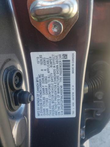 2HGFC2F84LH509746 - 2020 HONDA CIVIC SPORT 灰色 照片 12