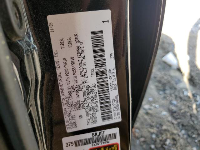 5TFRY5F1XMX277166 - 2021 TOYOTA TUNDRA DOUBLE CAB SR/SR5 BLACK photo 12