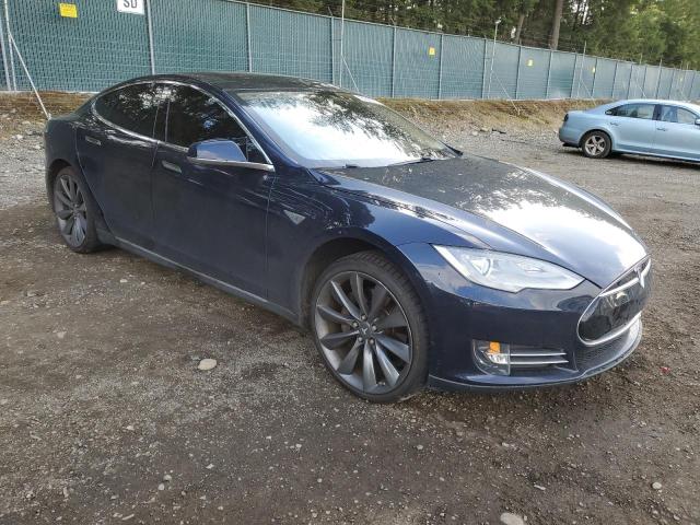 5YJSA1CP2DFP11694 - 2013 TESLA MODEL S BLUE photo 4