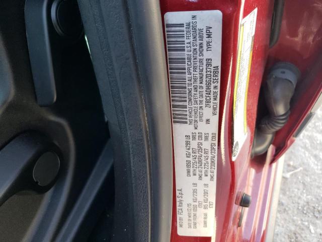 ZFBCFADH6GZ037919 - 2016 FIAT 500L TREKKING RED photo 12