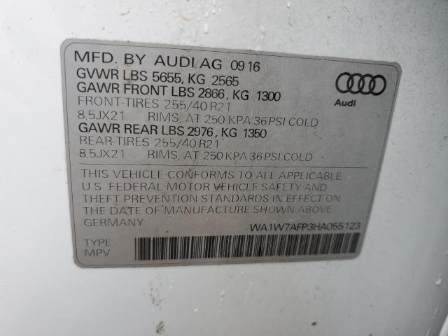 WA1W7AFP3HA055123 - 2017 AUDI Q5 PRESTIGE S-LINE WHITE photo 12