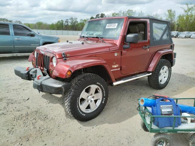 1J8FA54178L632553 - 2008 JEEP WRANGLER SAHARA MAROON photo 1