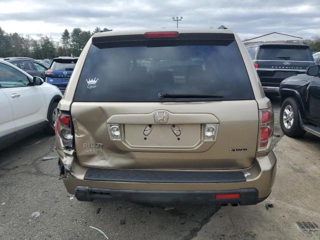 2HKYF18557H521669 - 2007 HONDA PILOT EXL GOLD photo 6