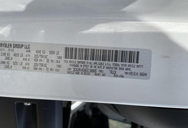 3C6URVHD0EE130605 - 2014 RAM PROMASTER 3500 HIGH თეთრი ფოტო 10