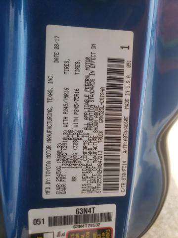 5TFRZ5CN2HX047213 - 2017 TOYOTA TACOMA ACCESS CAB ლურჯი ფოტო 13