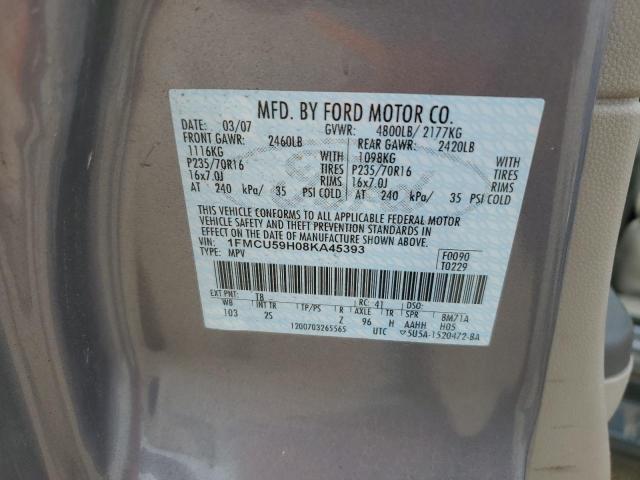 1FMCU59H08KA45393 - 2008 FORD ESCAPE HEV SILVER photo 12