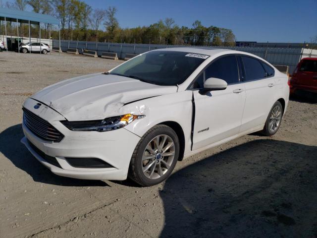 3FA6P0LU7HR314766 - 2017 FORD FUSION SE HYBRID WHITE photo 1