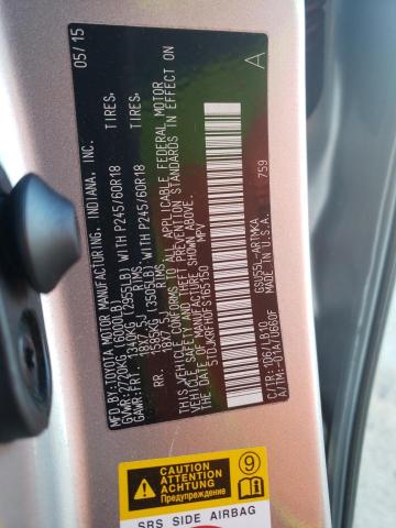 5TDJKRFH0FS165150 - 2015 TOYOTA HIGHLANDER XLE Արծաթագույն լուսանկար 12