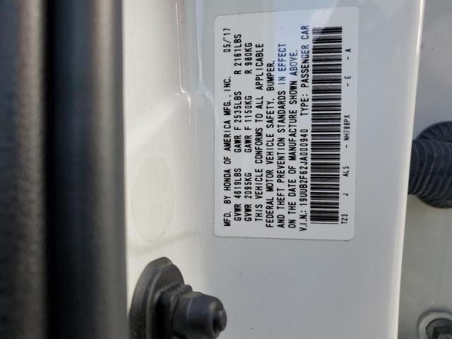 19UUB2F62JA000940 - 2018 ACURA TLX TECH+A WHITE photo 12