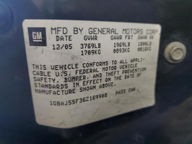 1G8AJ55F36Z169908 - 2006 SATURN ION LEVEL 2 GRAY photo 12