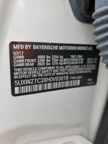 5UXWZ7C3XH0V93018 - 2017 BMW X3 SDRIVE28I WHITE photo 13