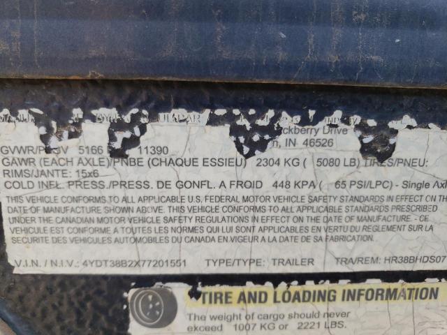 4YDT38B2X77201551 - 2007 KEYSTONE HORNET TWO TONE photo 10