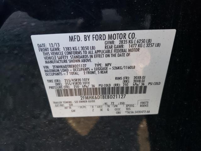 2FMHK6DT8EBD21127 - 2014 FORD FLEX LIMITED BLACK photo 13