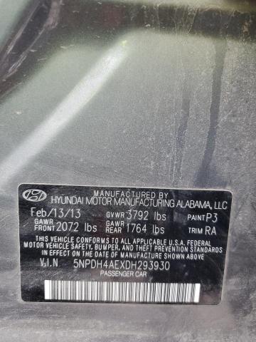 5NPDH4AEXDH293930 - 2013 HYUNDAI ELANTRA GLS GRAY photo 13