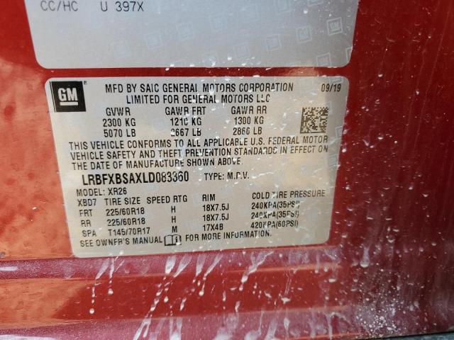 LRBFXBSAXLD083360 - 2020 BUICK ENVISION PREFERRED Qırmızı foto 14