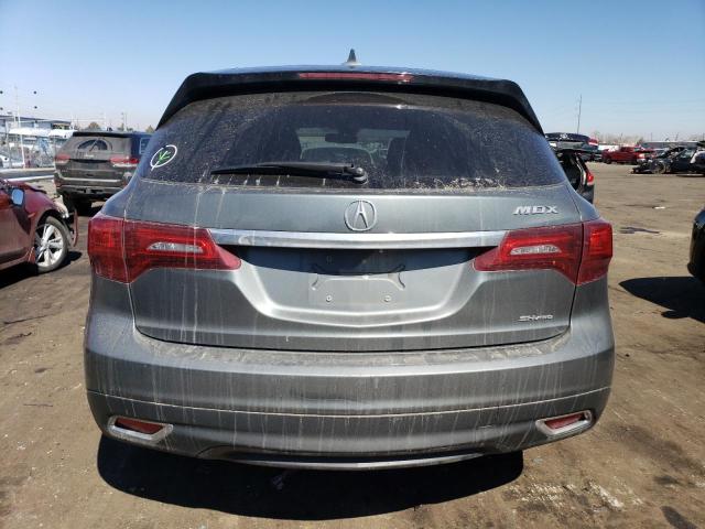 5FRYD4H68EB004389 - 2014 ACURA MDX TECHNOLOGY GRAY photo 6