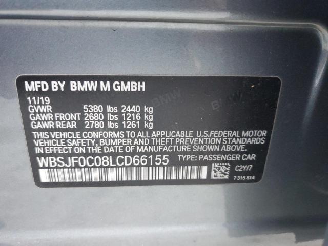 WBSJF0C08LCD66155 - 2020 BMW M5 BASE GRAY photo 13