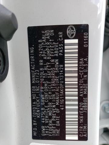 4T1G11AK0PU131428 - 2023 TOYOTA CAMRY SE NIGHT SHADE WHITE photo 13