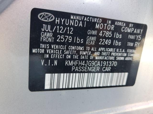 KMHFH4JG9CA191370 - 2012 HYUNDAI AZERA GLS SILVER photo 12