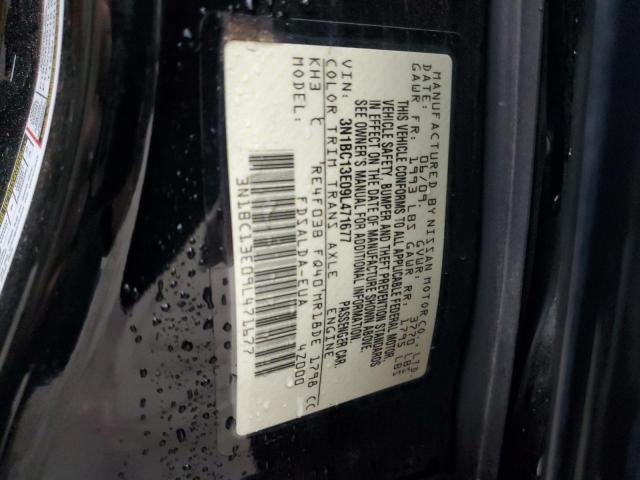 3N1BC13E09L471677 - 2009 NISSAN VERSA S BLACK photo 13