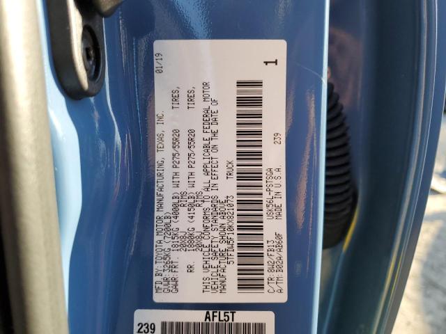 5TFDW5F10KX821073 - 2019 TOYOTA TUNDRA CREWMAX SR5 BLUE photo 12