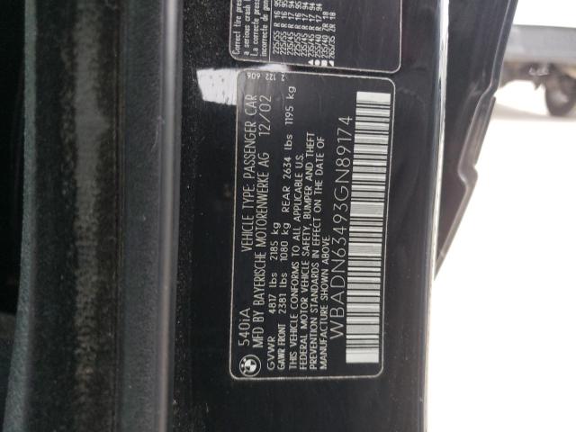 WBADN63493GN89174 - 2003 BMW 540 I AUTOMATIC Çift renkli fotoğraf 12