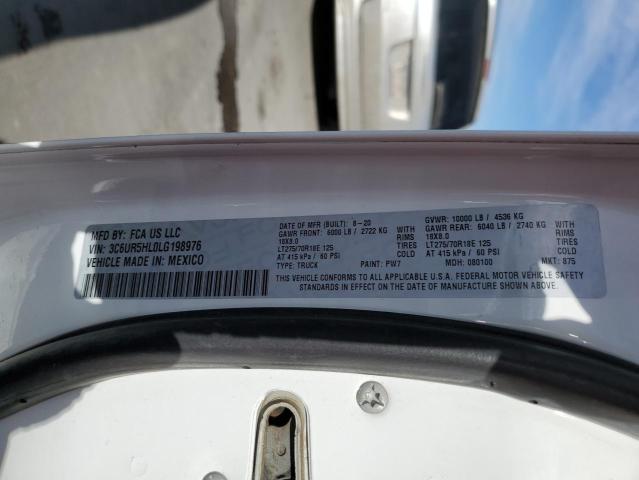 3C6UR5HL0LG198976 - 2020 RAM 2500 TRADESMAN თეთრი ფოტო 12