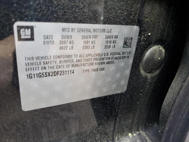 1G11G5SX2DF231114 - 2013 CHEVROLET MALIBU 3LT 黑色 照片 13