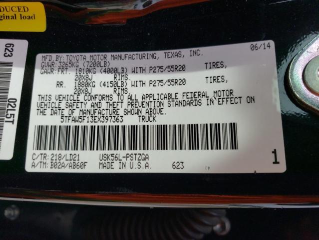 5TFAW5F13EX397363 - 2014 TOYOTA TUNDRA CREWMAX PLATINUM Qara foto 13