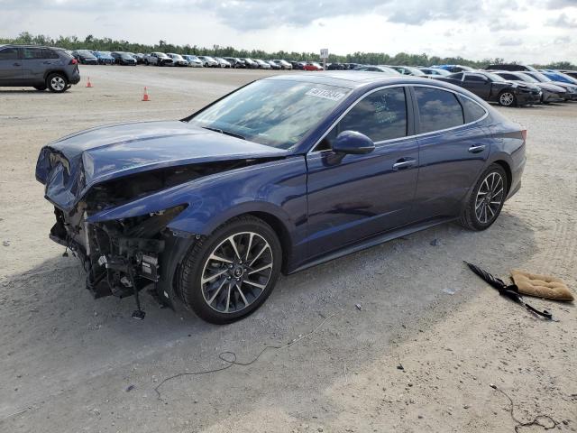 5NPEH4J27LH010280 - 2020 HYUNDAI SONATA LIMITED BLUE photo 1