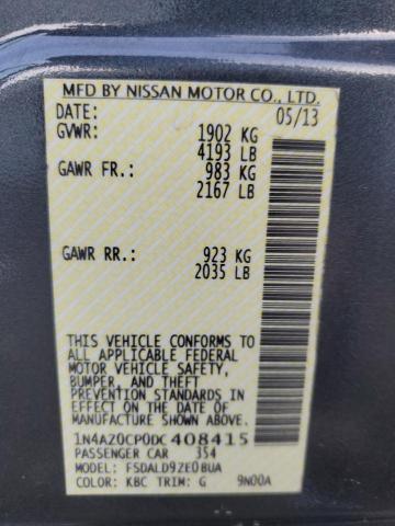 1N4AZ0CP0DC408415 - 2013 NISSAN LEAF S GRAY photo 13