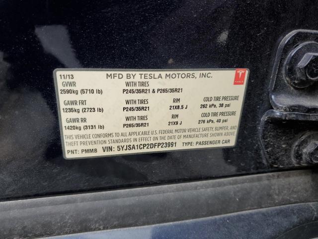 5YJSA1CP2DFP23991 - 2013 TESLA MODEL S Կապույտ լուսանկար 12