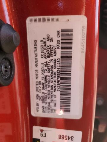 5Y2SP67859Z411180 - 2009 PONTIAC VIBE RED photo 12