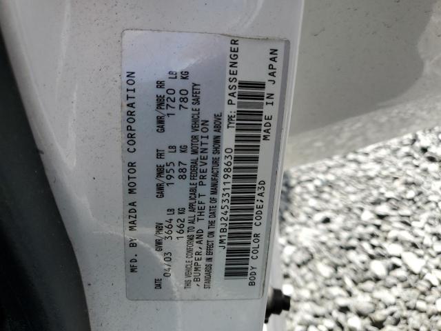 JM1BJ245331198630 - 2003 MAZDA PROTEGE PR5 白色 照片 12