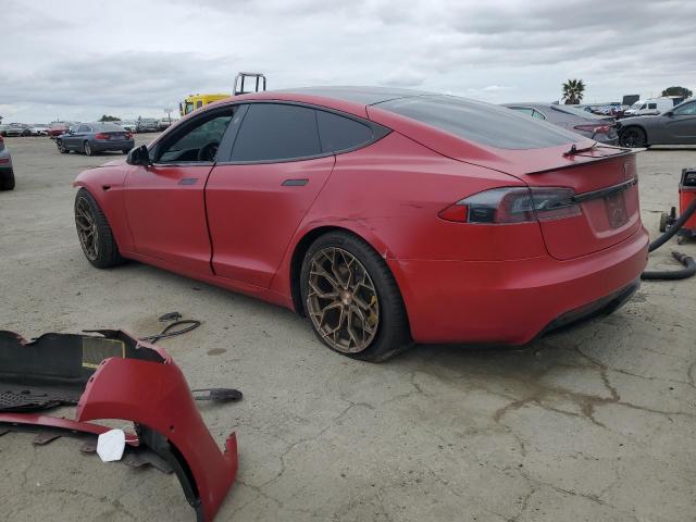 5YJSA1E66MF436089 - 2021 TESLA MODEL S RED photo 2